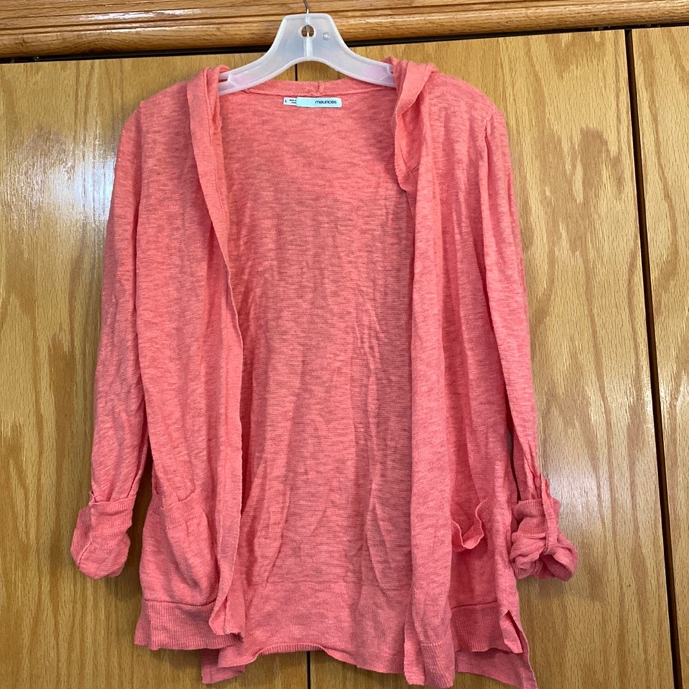 Women’s large Maurices lightweight Open front hooded cardigan